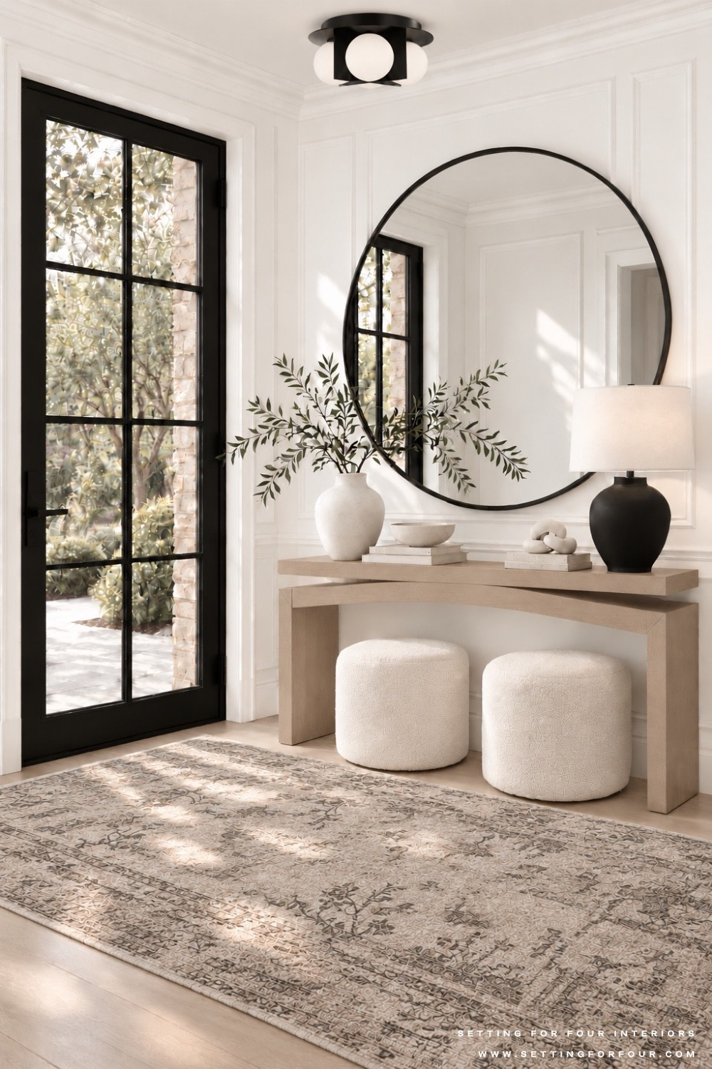 Neutral console table decor. Entryway, hallway, living room, table lamp, ottoman, wall art, earthy, moody, organic modern, transitional, Nancy Meyers style, Wayfair home, Pottery Barn style

#LTKSaleAlert #LTKHome #LTKSeasonal