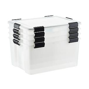 Case of 4 62 qt. Weathertight Totes Clear | The Container Store