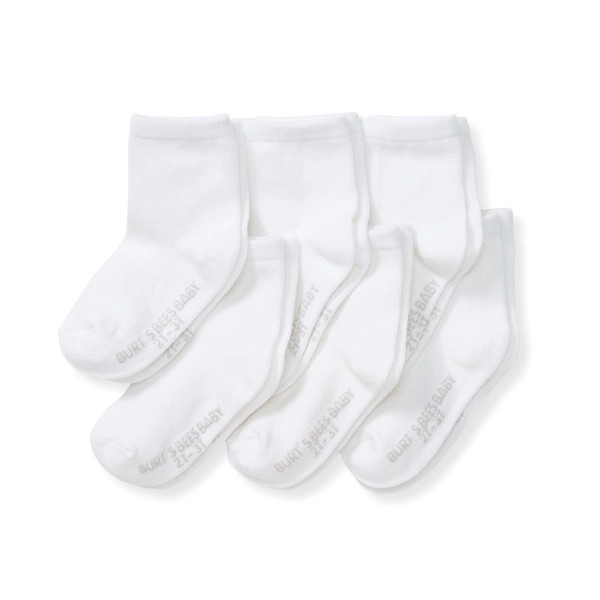 Solid Organic Cotton Baby Crew Socks 6 Pack | Burts Bees Baby
