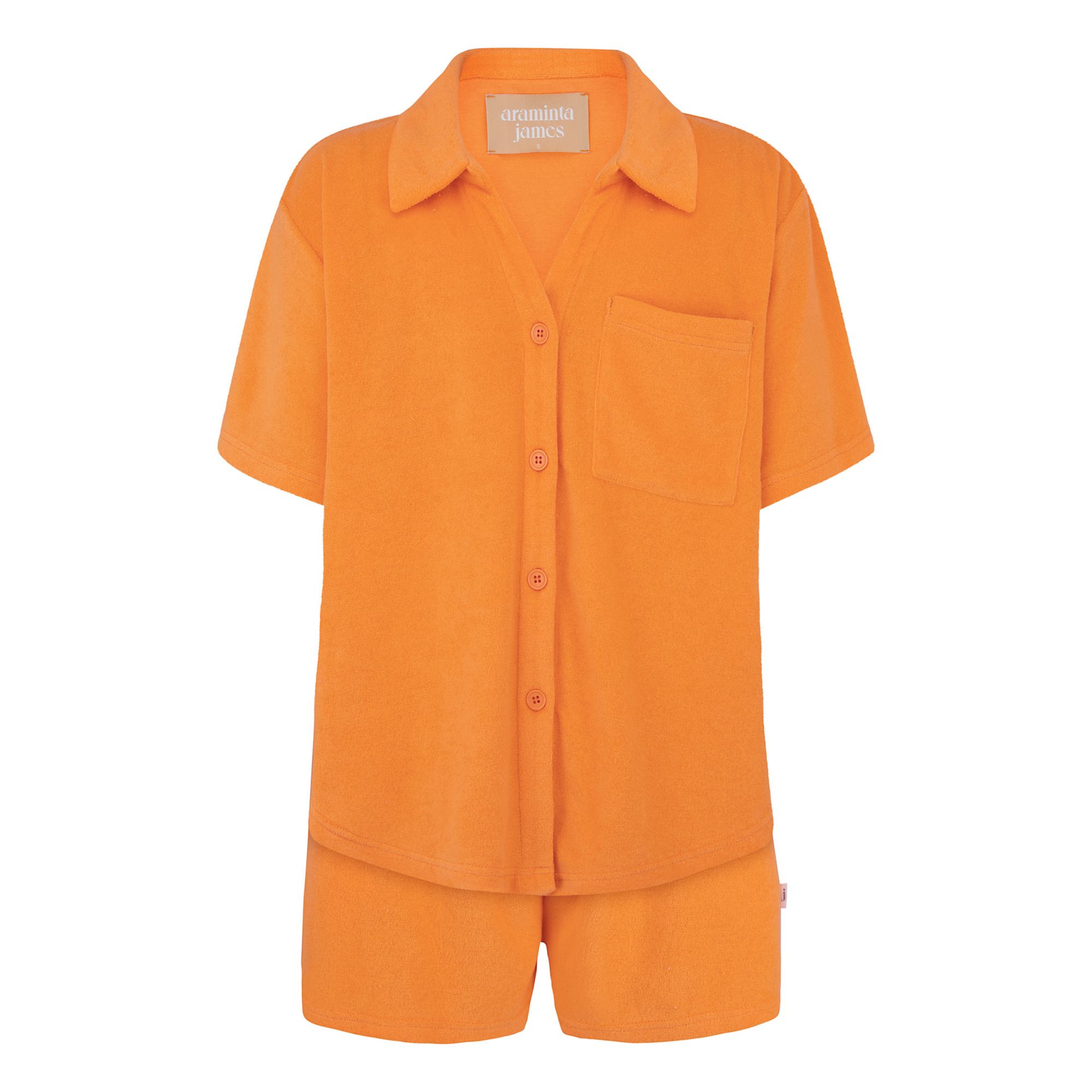Terry Cloth Shirt Top & Bottom Set Orange Araminta James Fashion Adult | Smallable DE