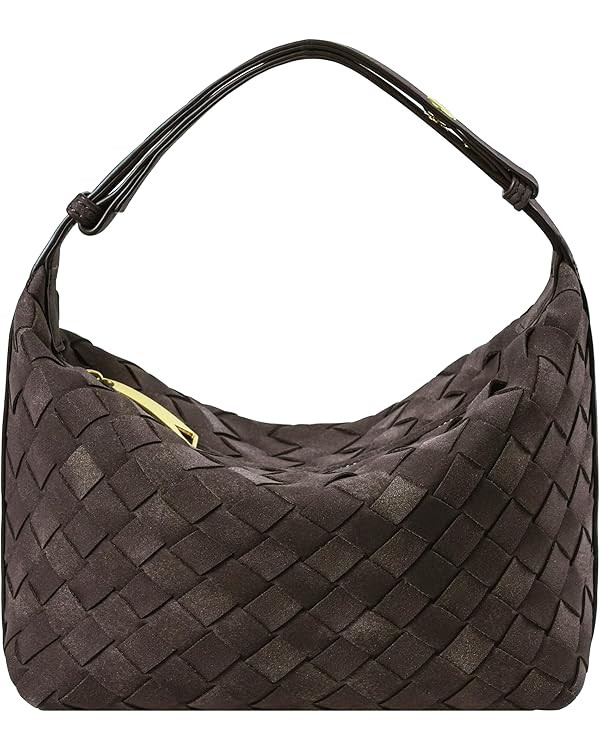 Suede Leather Handbag for Women, Leather Woven Bag, Small Clutch Bag Suede Handbag, Underarm Purs... | Amazon (US)
