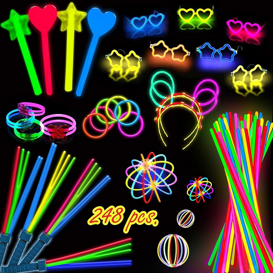 248 PCS Glow Sticks Halloween Party Pack - 100 Pcs 8 Inch Glow sticks, 6 Pcs Glow Sticks Wands \u... | Amazon (US)