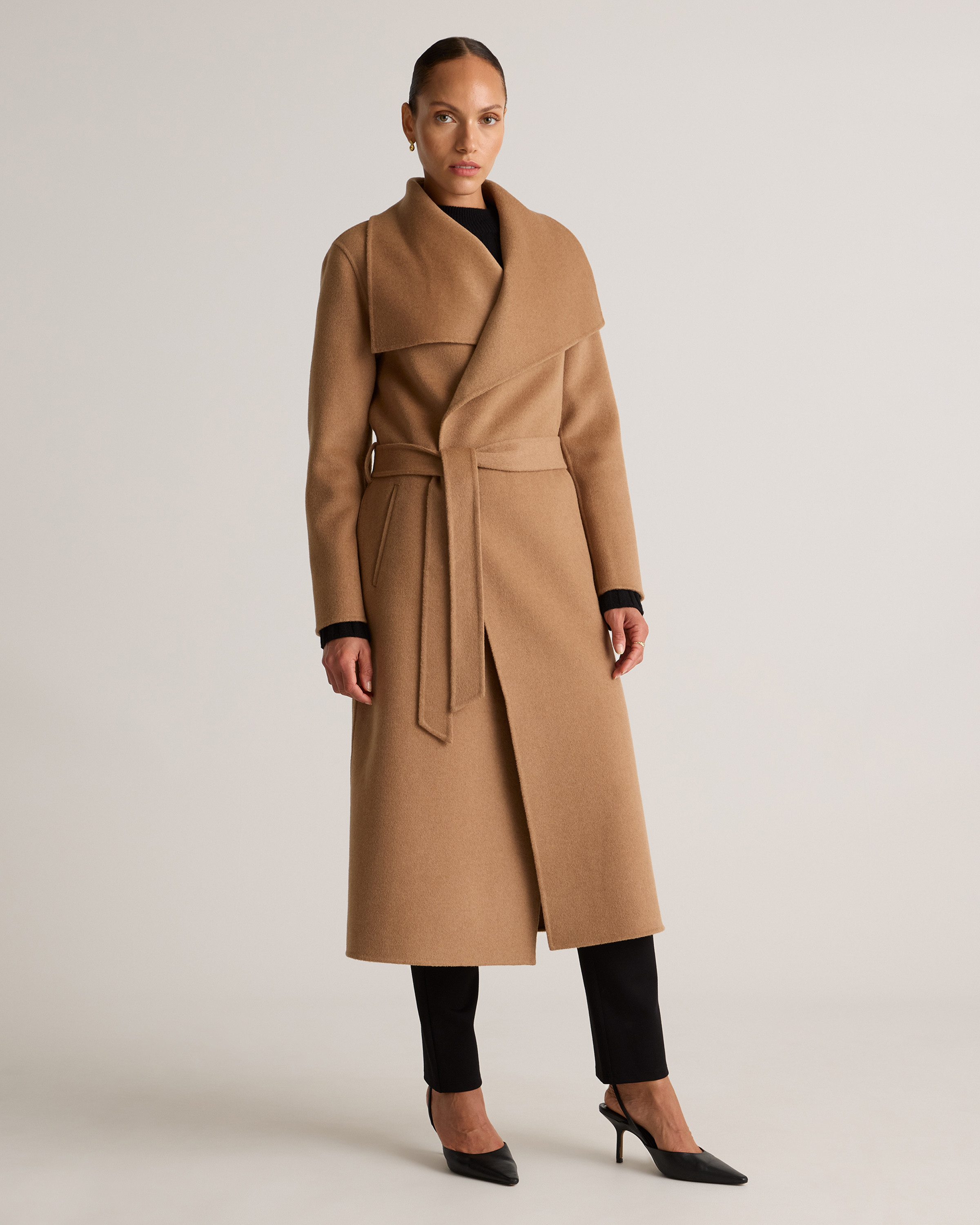 Double-Faced Merino Wool Draped Collar Wrap Coat | Quince