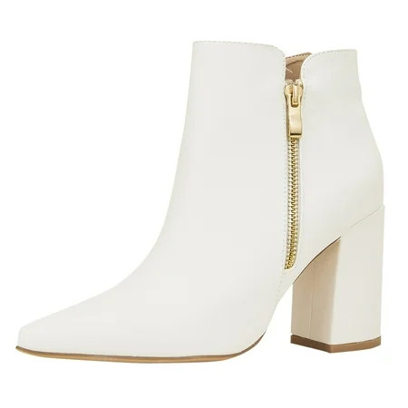 nsendm Rain Boots for Women Short Women Fashion Ankle Boots Chunky High Heel Pointed Fashion Boots f | Walmart (US)