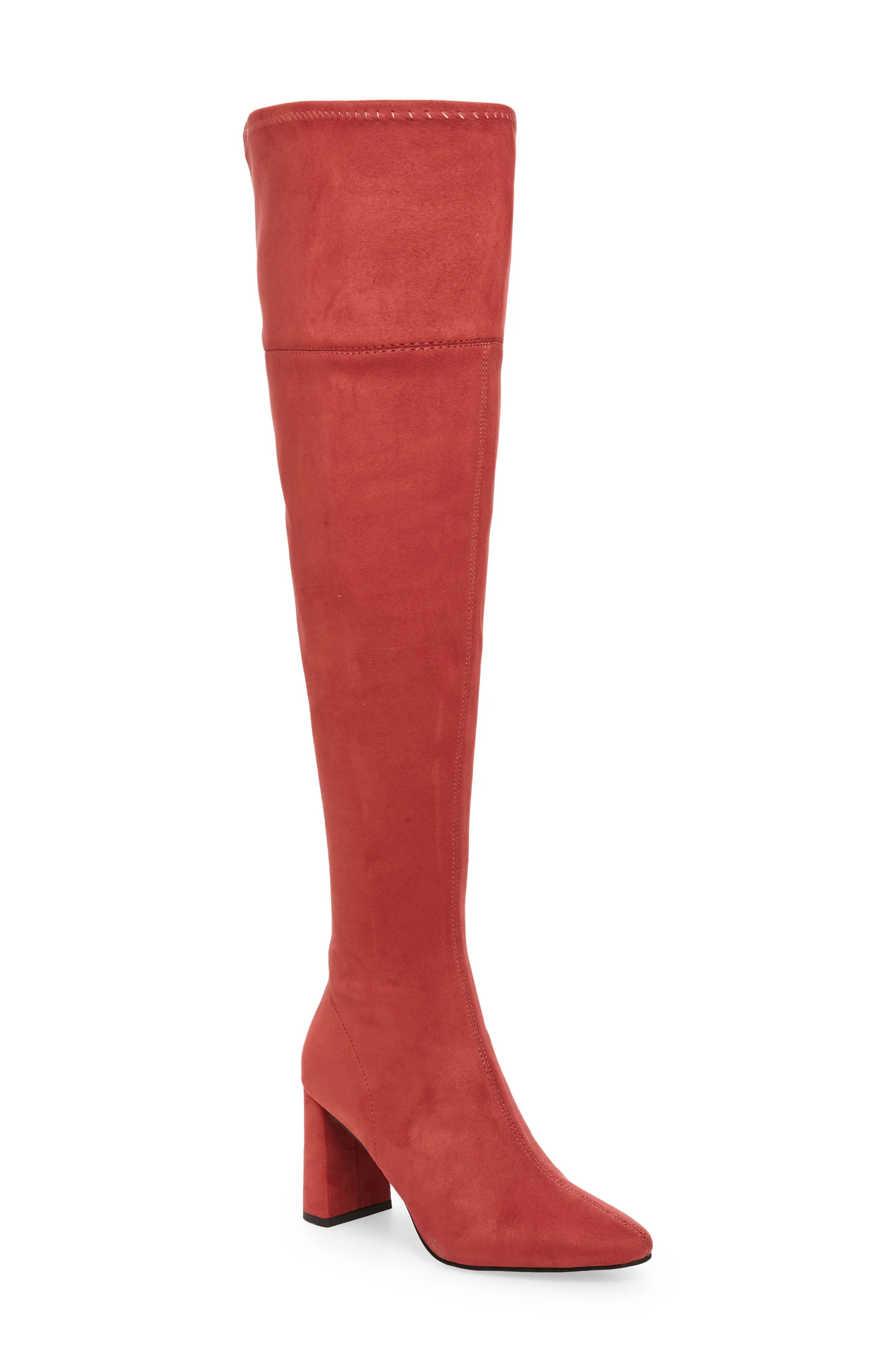 Jeffrey Campbell Parisah Over the Knee Boot, Size 8 in Bright Pink Suede at Nordstrom | Nordstrom