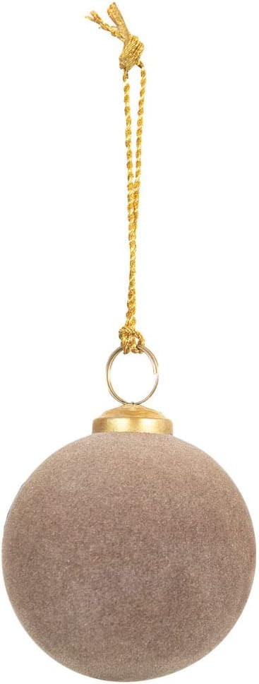 Creative Co-Op 3" Round Flocked Ball, Tan Color Glass Ornaments, 4" L x 4" W x 4" H, Multi | Amazon (CA)