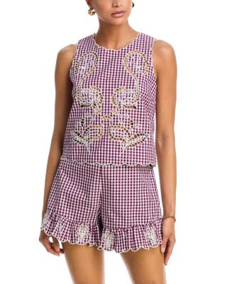 Scalloped Hem Gingham Tank Top - Exclusive | Bloomingdale's (US)