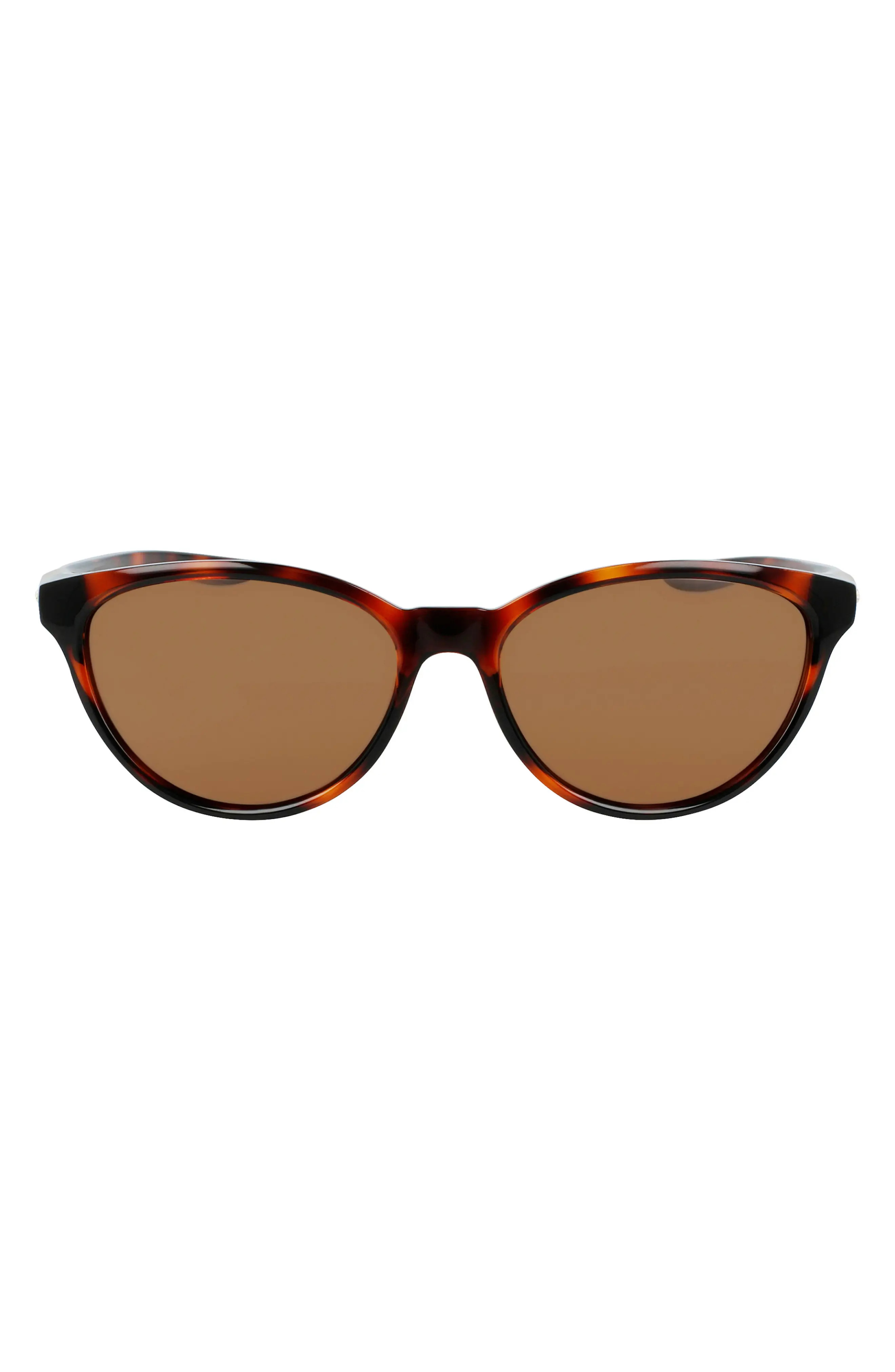 Nike City Persona 57mm Polarized Cat Eye Sunglasses in Soft Tortoise /Brown at Nordstrom | Nordstrom