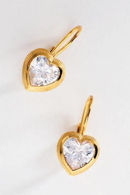 Hart Heart Drop Bezel Earrings | Anthropologie (US)