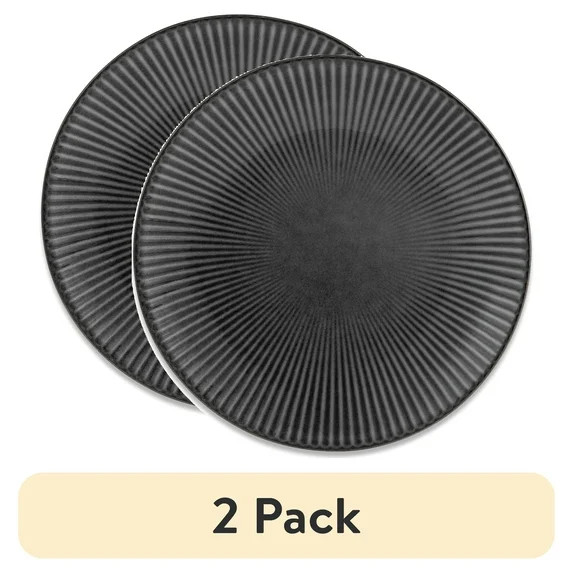 (2 pack) Better Homes & Gardens Sawyer Grey Stoneware Salad Plate | Walmart (US)