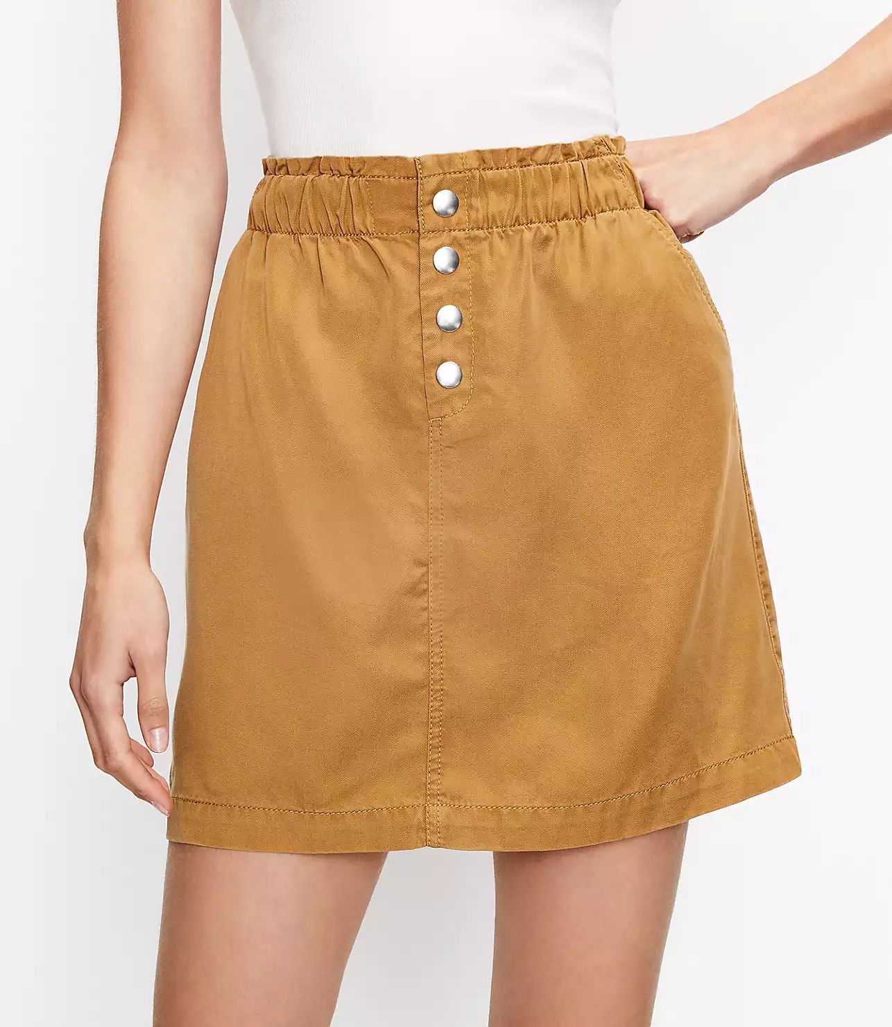 Snap Paperbag Pocket Skirt | LOFT