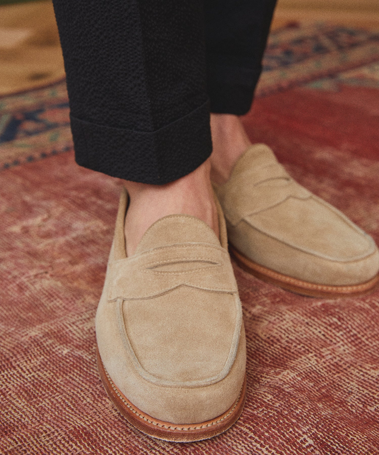 Sanders x Todd Snyder Edwin Loafer in Milkshake Suede | Todd Snyder