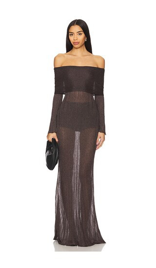 AFRM Tamlin Dress in Brown. - size L | Revolve Clothing (Global)