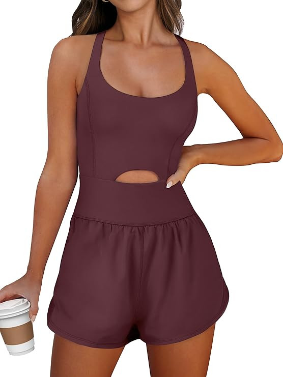 Caracilia Women's Workout Athletic Romper Summer Sets Short Jumpsuits Onesie Running Outfits Exer... | Amazon (US)