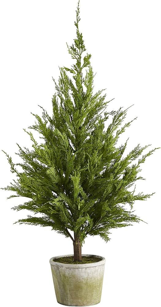 Nearly Natural 3.5ft. Cedar Pine Natural Look Artificial Tree in Decorative Planter | Amazon (US)