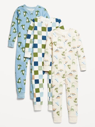 Snug-Fit 2-Way-Zip Pajama One-Piece 3-Pack for Toddler & Baby | Old Navy (US)