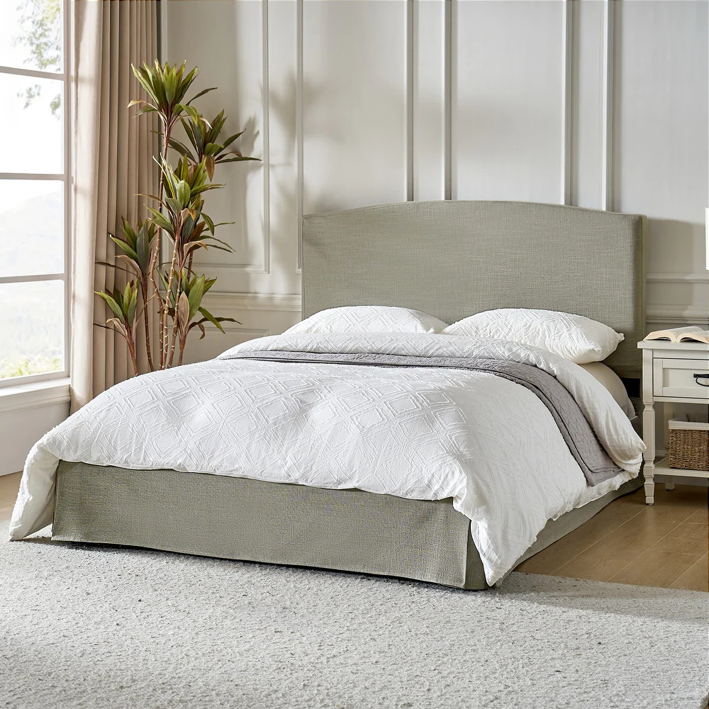 Knut Traditional 2 Piece Bedroom Upholstered Platform Bed with Washable Slipcover Set-QB by HULAL... | Bed Bath & Beyond