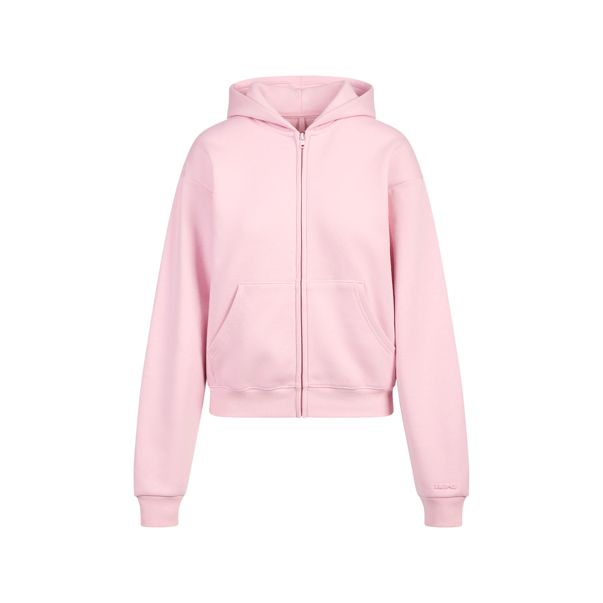 SKIMS Classic Zip Up Hoodie | Pink | 2XS | Cotton Fleece | SKIMS (US)