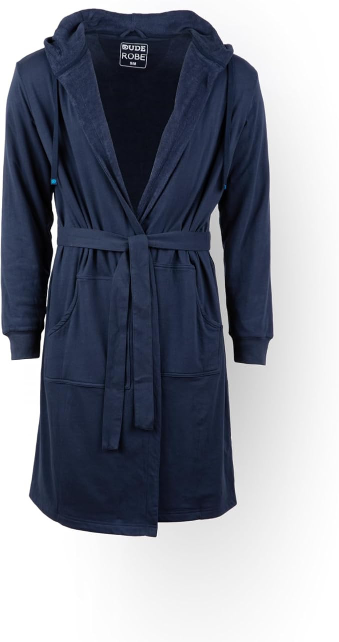 DudeRobe Men’s Hooded Bathrobe with Pockets, From Shark Tank, Soft, Comfy & Absorbent Cotton Ro... | Amazon (US)