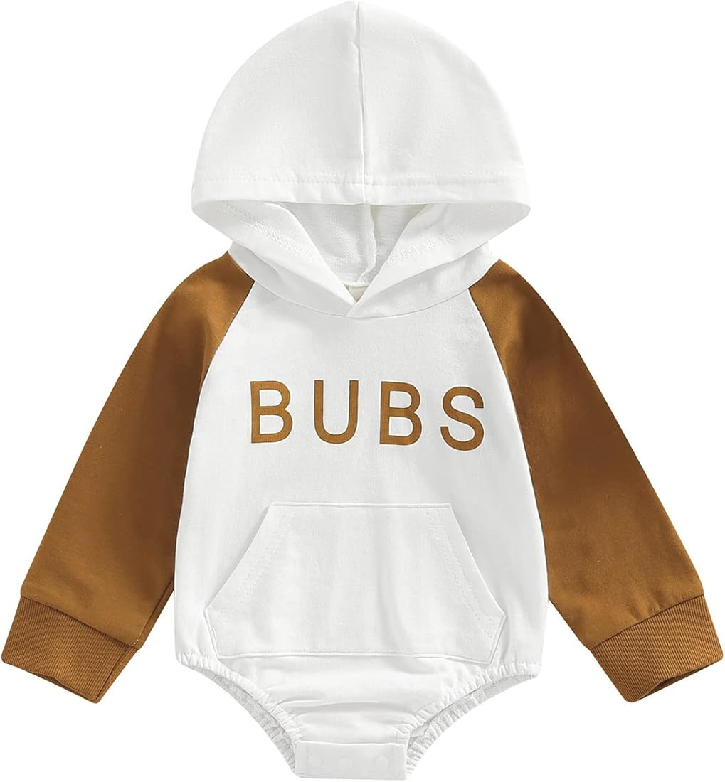 Infant Baby Boy Girl Fall Clothes Hoodie Pullover Sweatshirt Romper Color Block Long Sleeve Onesi... | Amazon (US)
