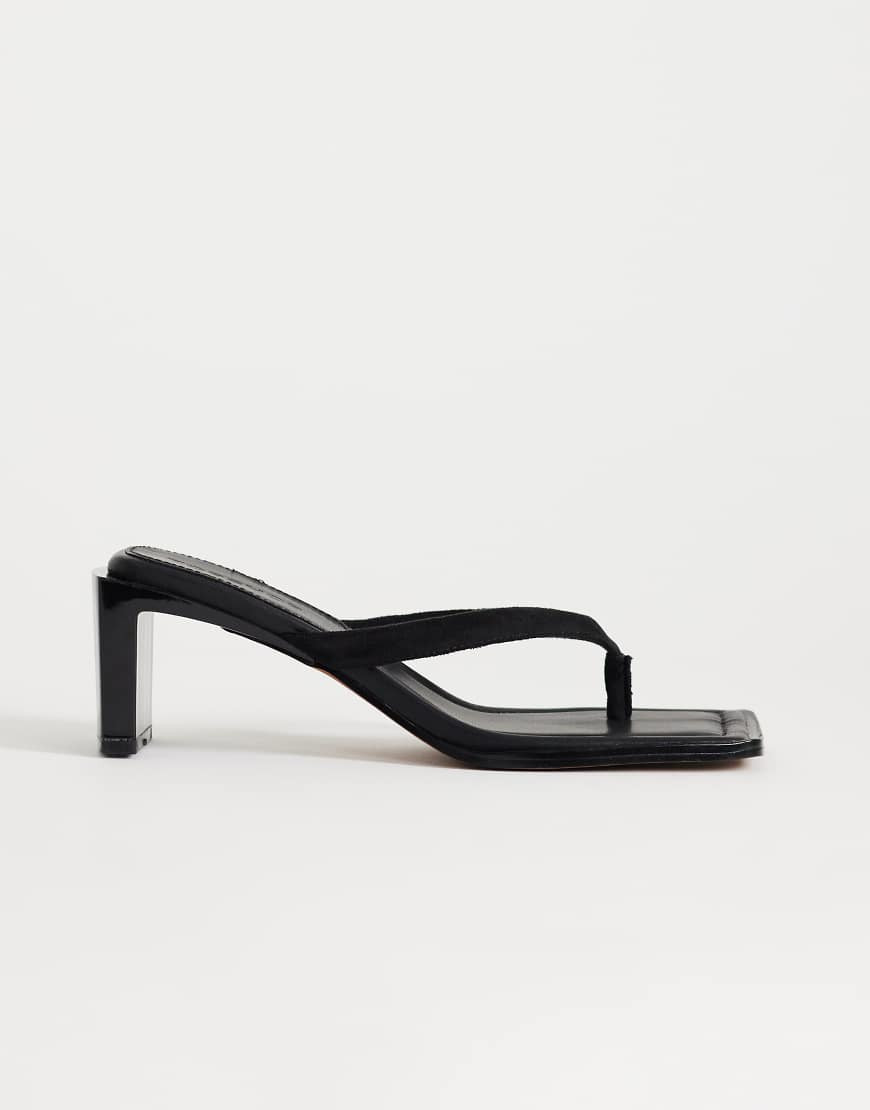Topshop Sadie toe thong heels in black | ASOS (Global)