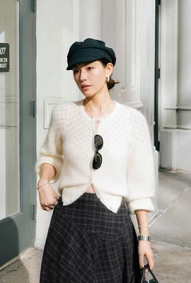 Nathan Mohair-Blend Wool Cardigan – Ivory | Petite Studio NYC