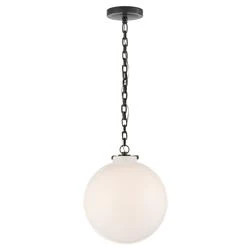 Visual Comfort Katie Modern Classic Bronze Metal White  Glass Globe Pendant | Kathy Kuo Home