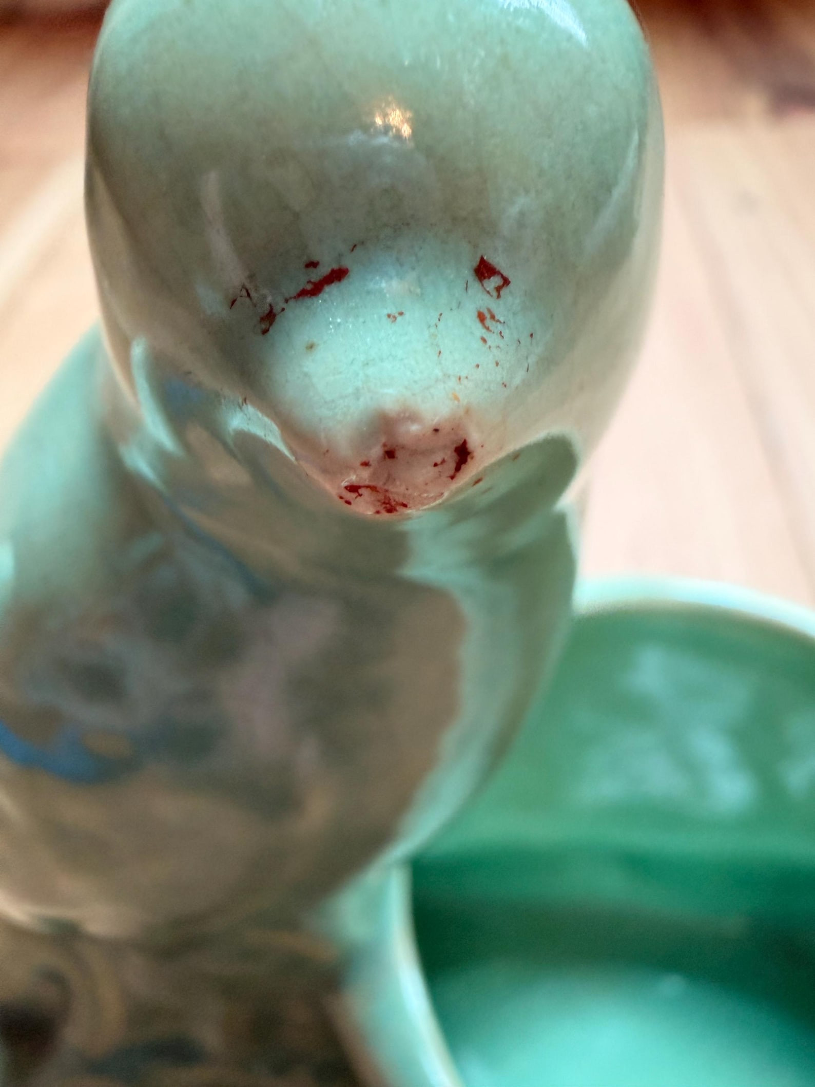 Vintage McCoy Bird Planter succulent on log Aqua | Etsy (US)