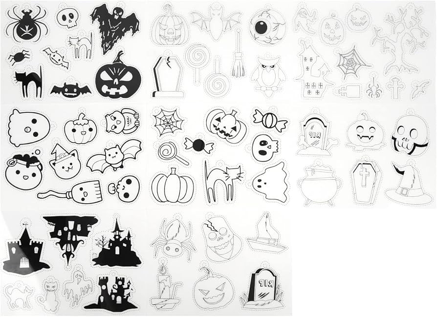 8Pcs Heat Shrink Sheets, Halloween Style Wide Application Easy to Create Shrinky Paper Art Films,... | Amazon (US)