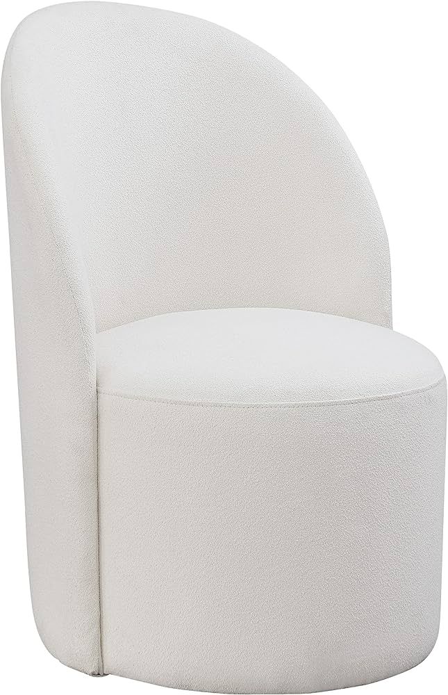 Meridian Furniture Hautely Collection Modern | Contemporary Upholstered Rich Boucle Fabric, Suitable for Accent Dining Chair, 24" W x 26" D x 35" H, Cream | Amazon (US)
