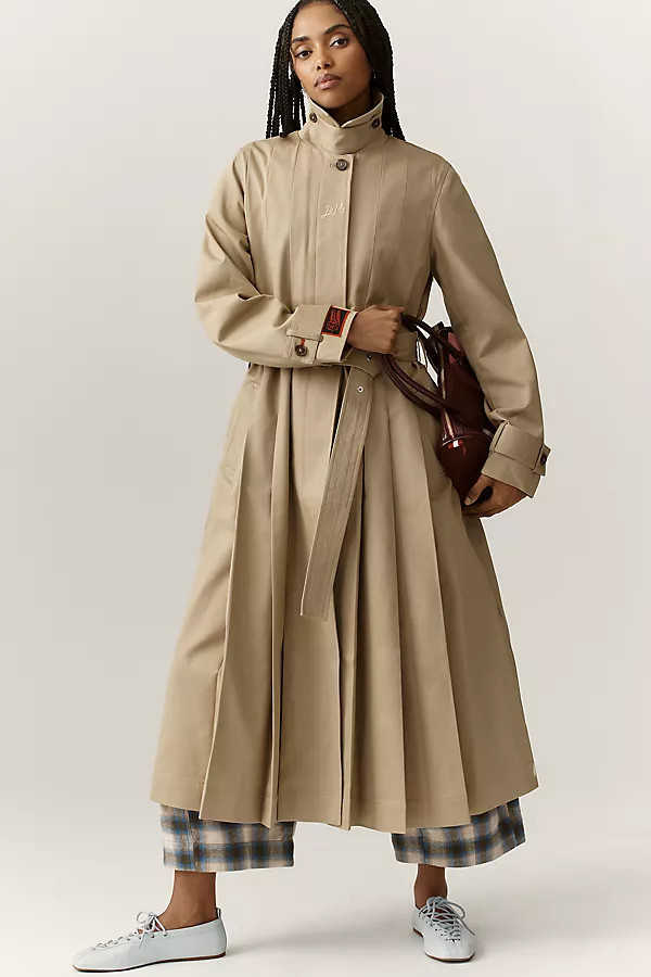 Sofia Pleated Trench Coat Jacket | Anthropologie (US)