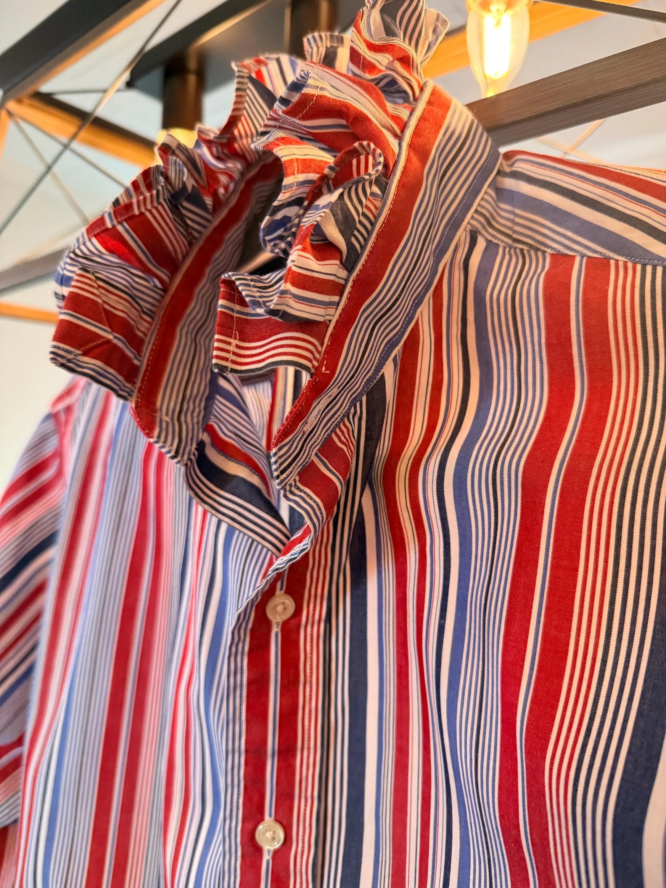 Repurposed Ruffle Collar Button Up | Etsy (Global)