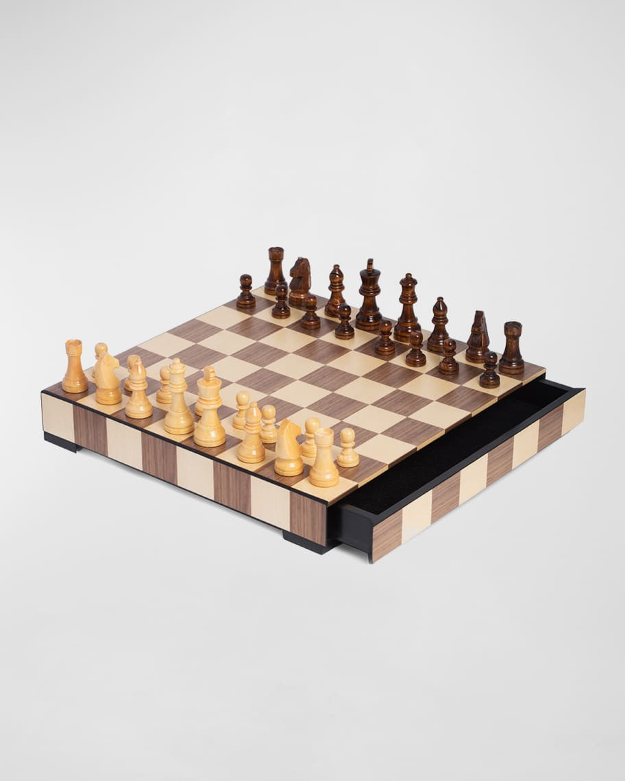 Wood Matte Inlay Chess/Checkers Set | Neiman Marcus