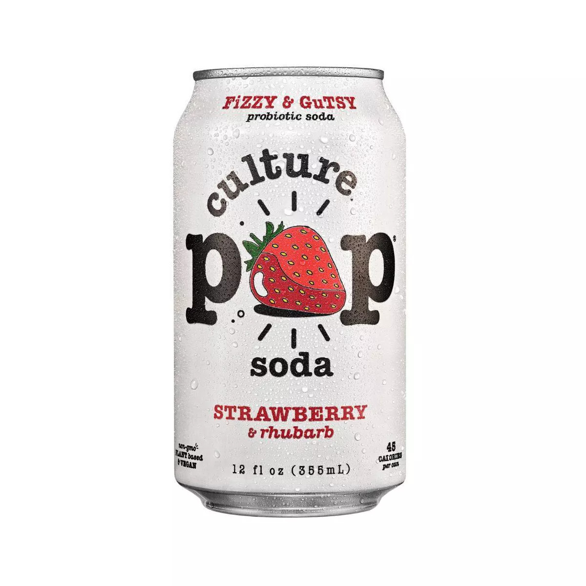 Culture Pop Strawberry Rhubarb Soda - 12 fl oz Can | Target
