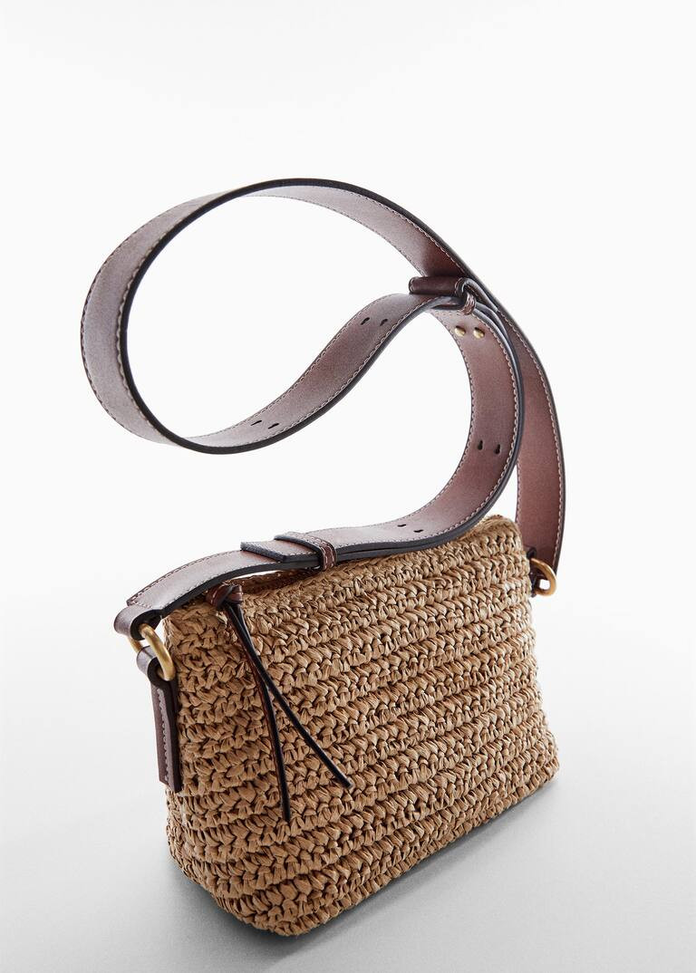 Natural fiber shoulder bag -  Women | Mango USA | MANGO (US)