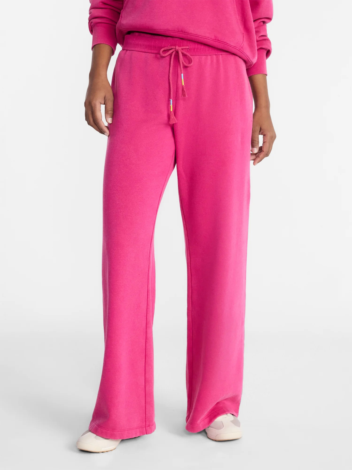 No Boundaries Washed Fleece Wide Leg Pants, 31" Inseam, Women's XXS-XXL | Walmart (US)