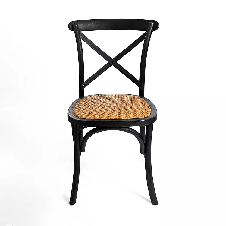 Black X Frame Cane Seat Dining Chair | Kirkland's Home