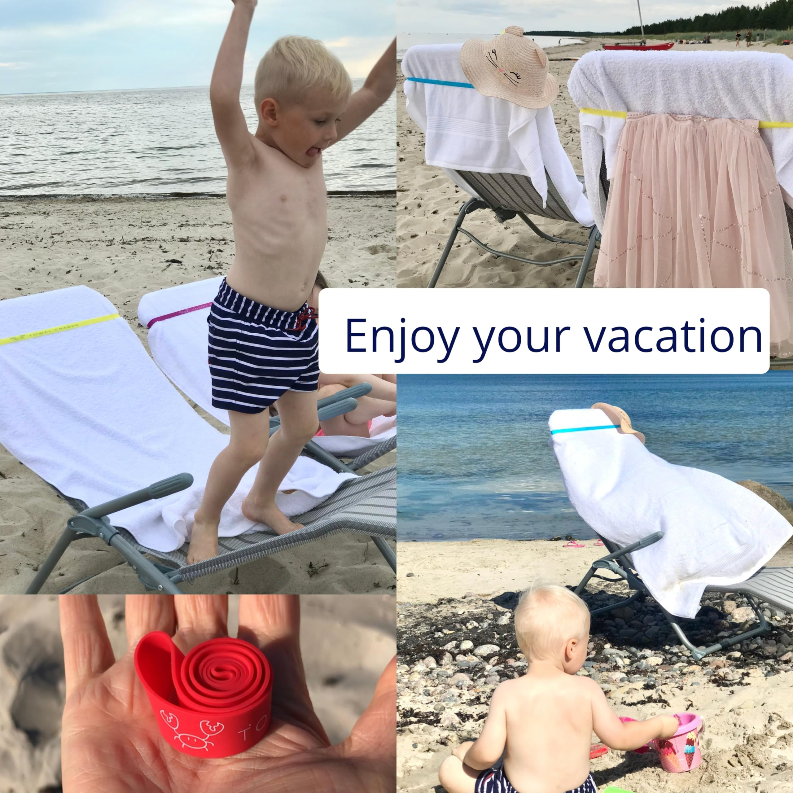 Towel Bands (6-Pack), Beach Pool & Cruise Chairs, Extra Durable, No Snapping, Cruise Ship & Beach... | Amazon (US)