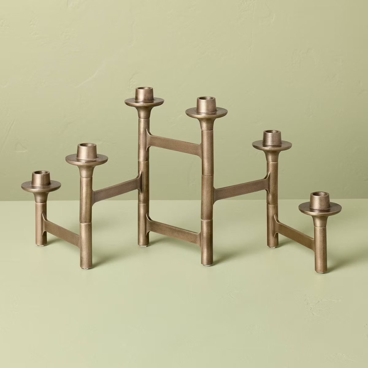 6ct Taper Adjustable Brass Candelabra - Hearth & Hand™ with Magnolia | Target