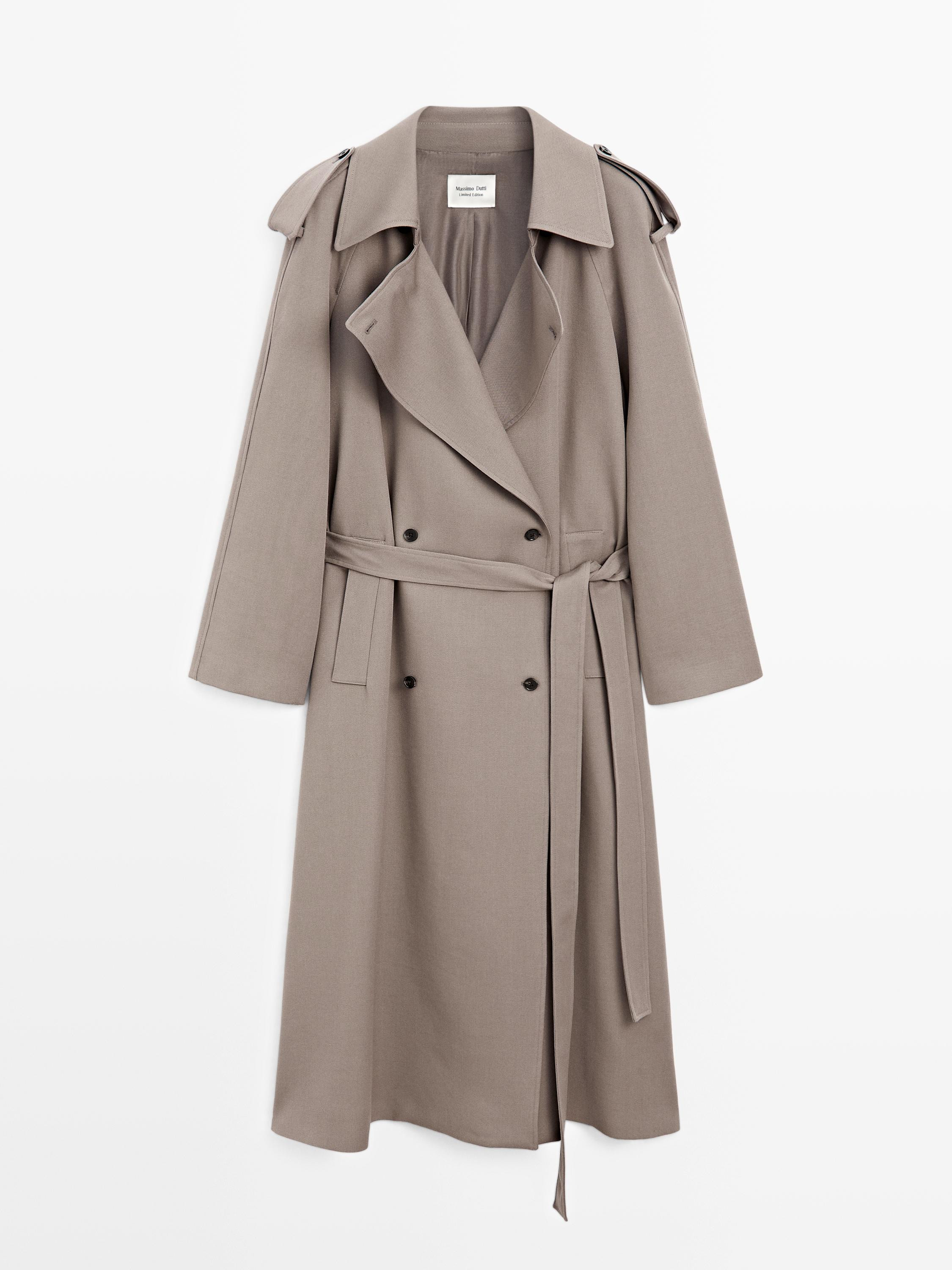 Oversize-Trenchcoat aus 100 % Wolle – LIMITED | Massimo Dutti DE