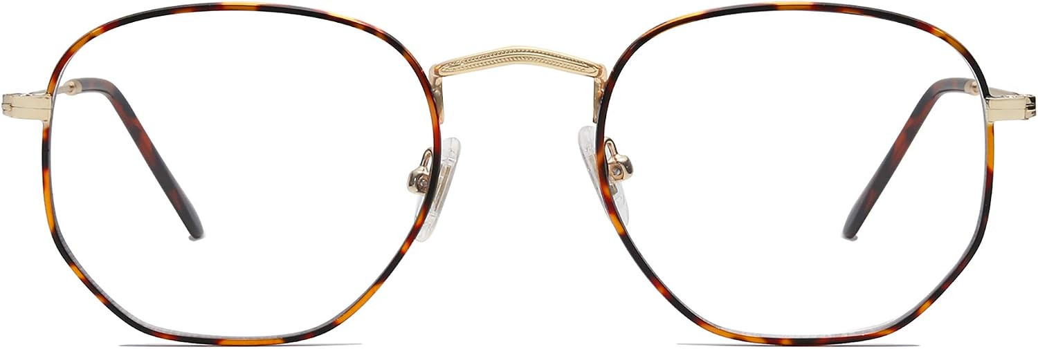SOJOS Small Blue Light Blocking Glasses Hexagonal Eyeglasses Frame Anti Blue Ray Glasses One and Only SJ5036 | Amazon (US)