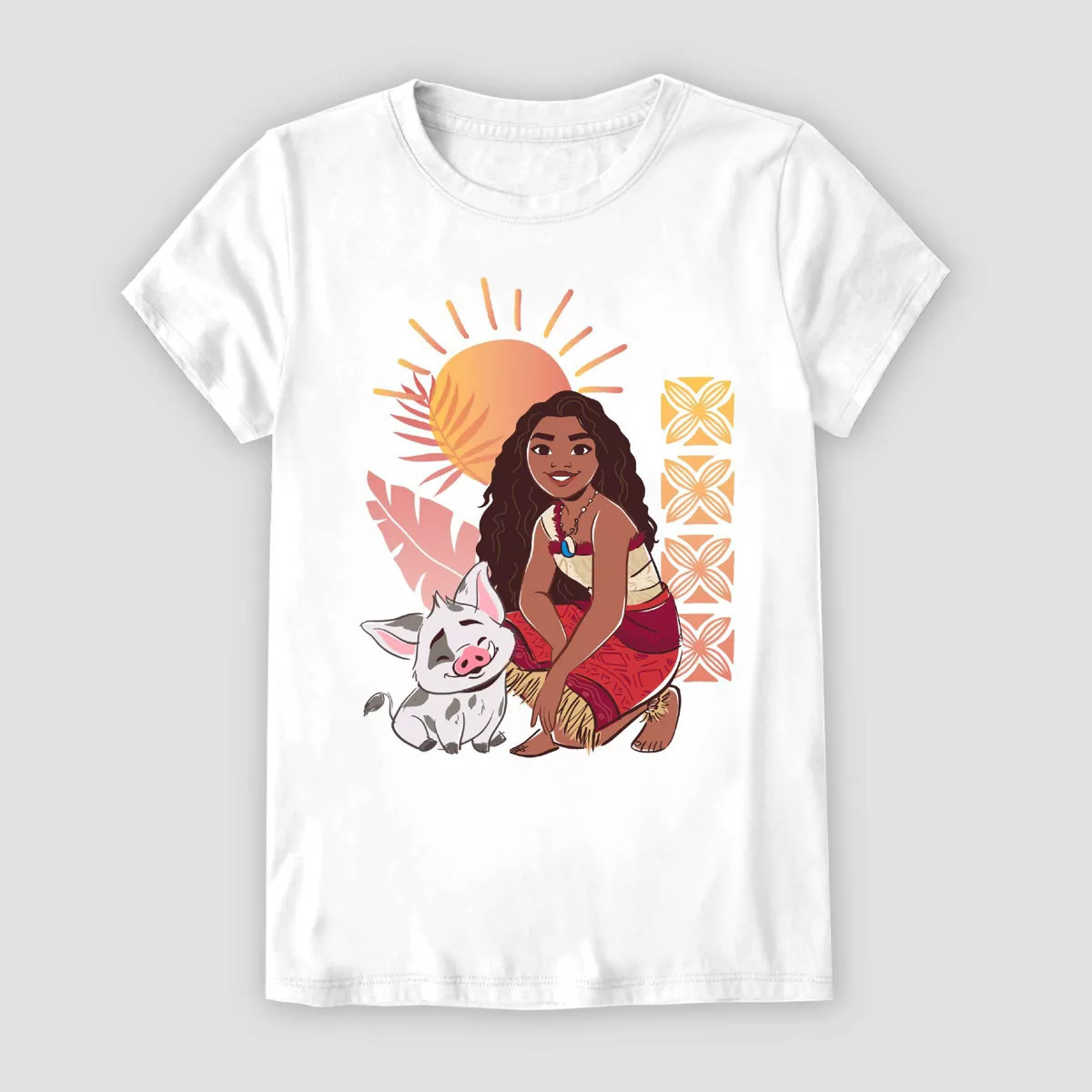 Girls' Disney Moana 2 Short Sleeve T-Shirt - White | Target
