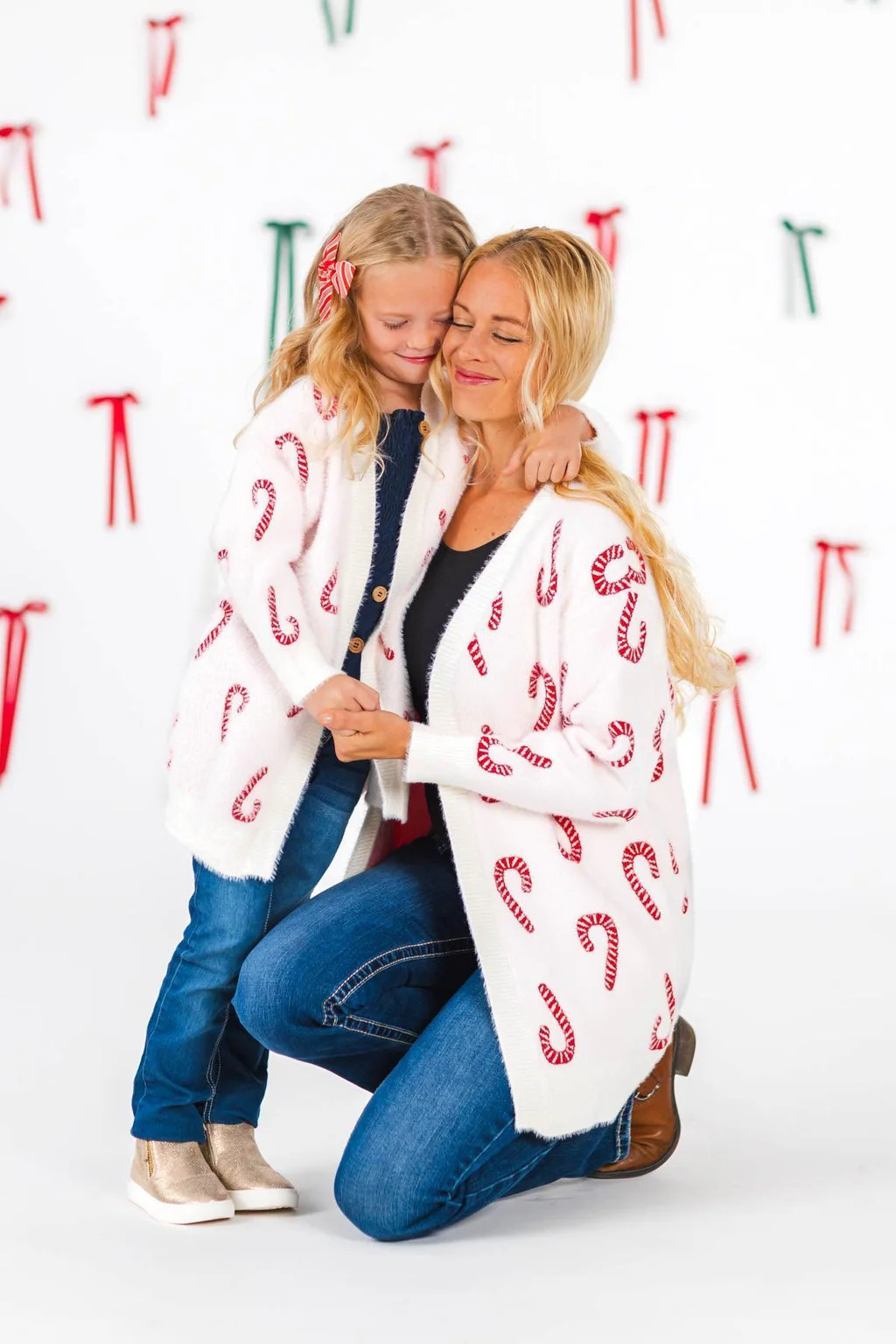 Mom & Me - Cozy Candy Cane Cardigan | Sparkle In Pink