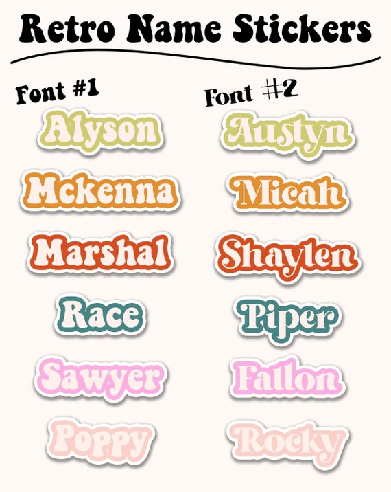 Retro Name Decal Waterproof Personalized Vinyl Sticker NAME - Etsy | Etsy (US)