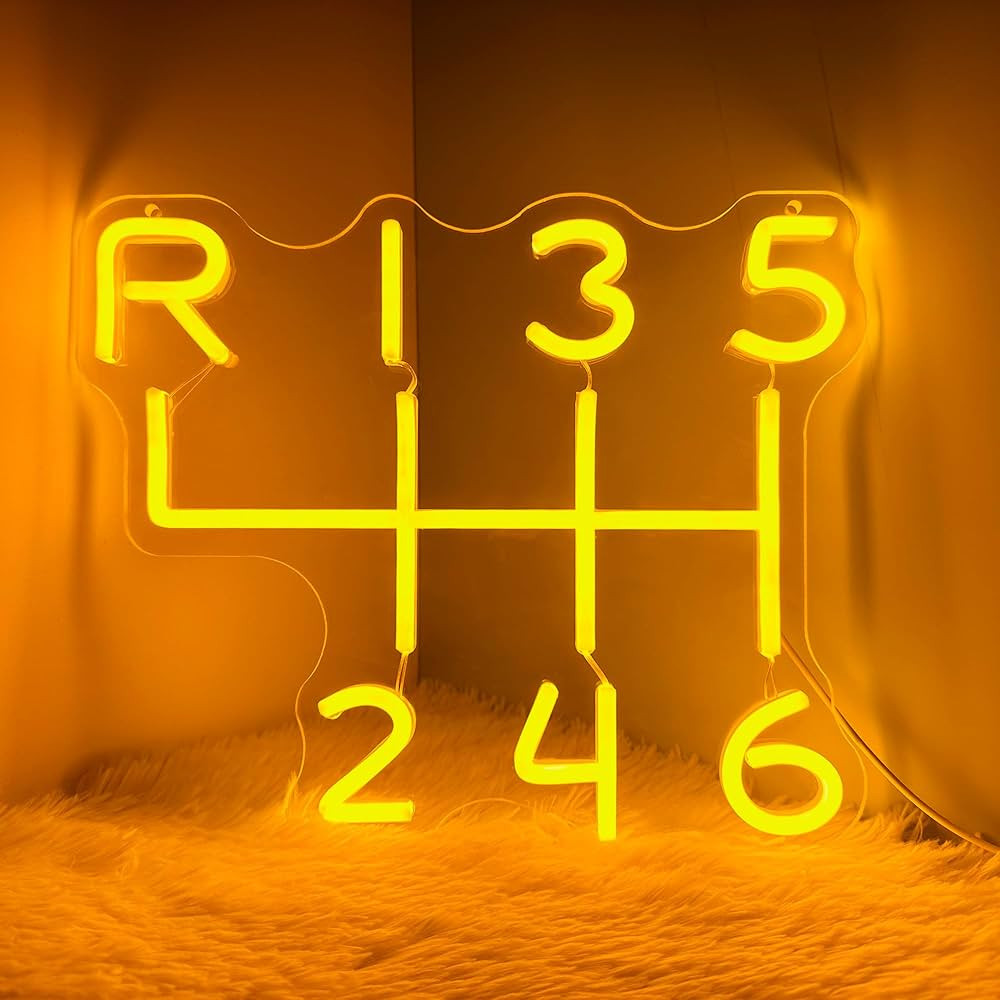 Car Gearbox Neon Sign, Neon Manual Gearbox Design Gifts for Dad, LED Garage Lamp Neon Lights for ... | Amazon (US)