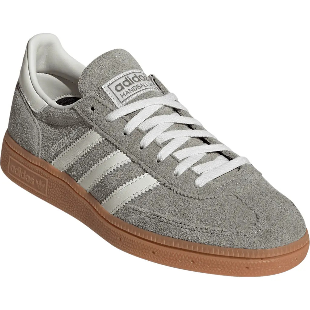 adidas Handball Spezial Sneaker in Silver Pebble/Off White/Gum at Nordstrom, Size 10.5 | Nordstrom