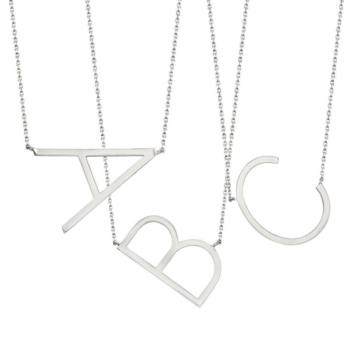 Sterling Silver Sideways Single Initial Necklace | Ross-Simons