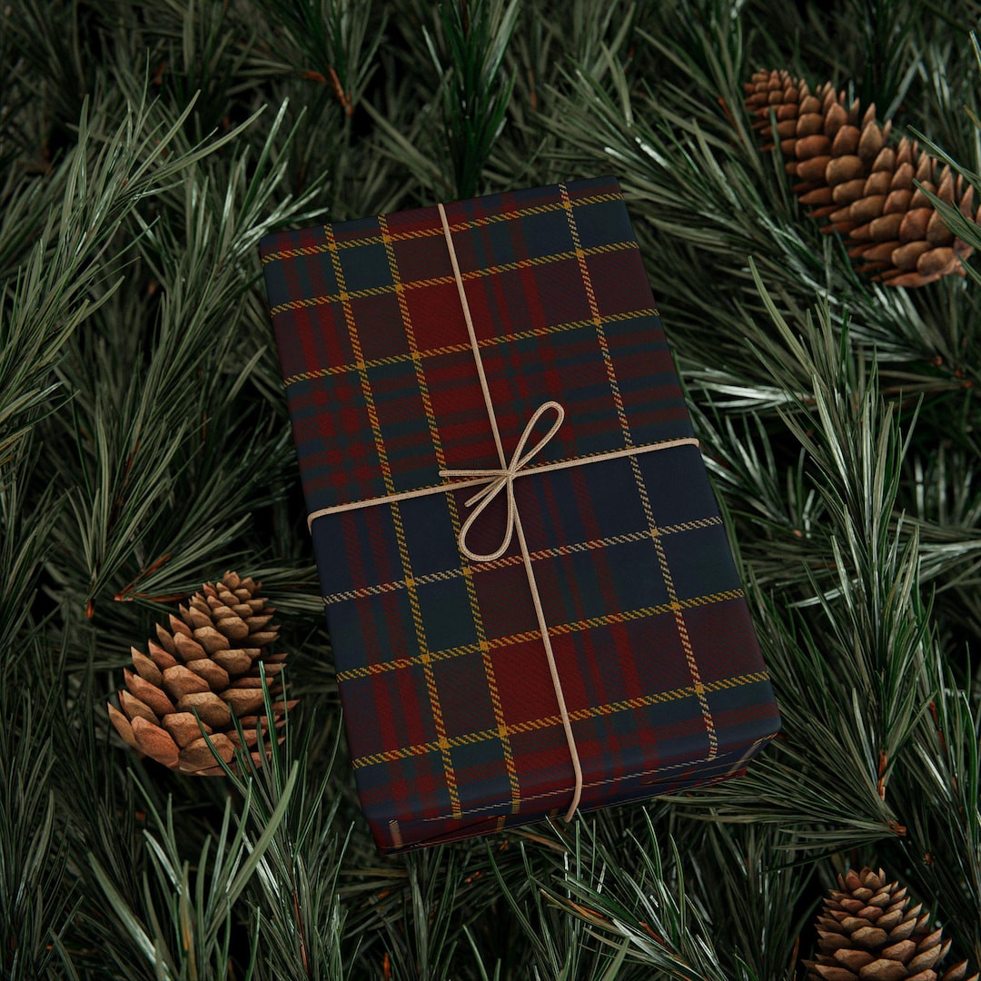 Heritage Plaid Wrapping Paper Roll Ralph Lauren Inspired Christmas Decor - Etsy | Etsy (US)