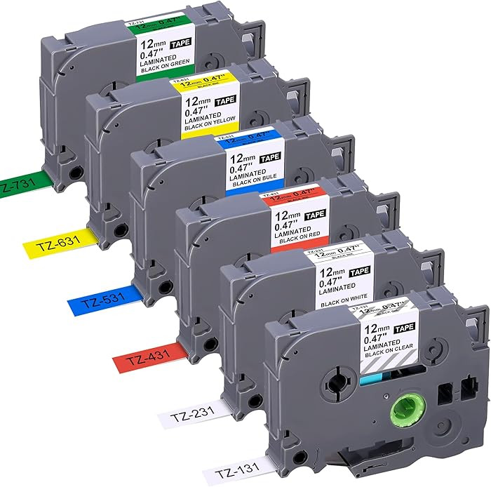 JOJOME 6-Pack Replacement for Brother P Touch Label Tape TZe-231 131 431 531 631 731 12mm 0.47 La... | Amazon (US)