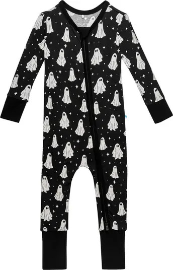 Posh Peanut Ghostly Print Fitted Convertible Footie Pajamas | Nordstrom | Nordstrom